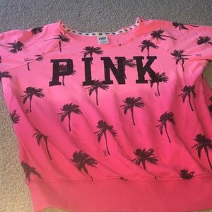 VS Pink Palm-tree Sweatshirt